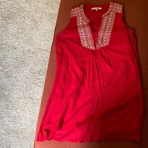 Red with white detailing Solitaire tank dress